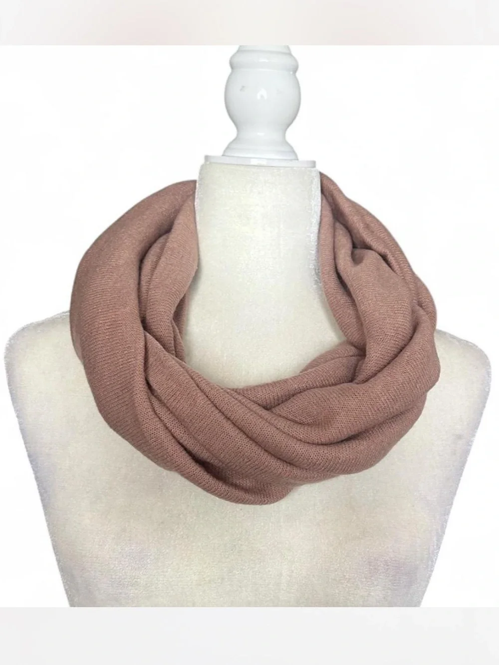 💜 Janice Blush Knit Infinity Scarf (OS)